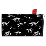Black And White Dinosaur Fossil Print Mailbox Cover