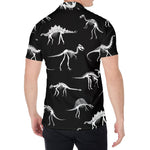 Black And White Dinosaur Fossil Print Men's Shirt