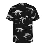 Black And White Dinosaur Fossil Print Men's Sports T-Shirt