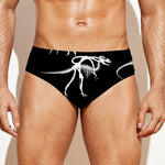 Black And White Dinosaur Fossil Print Men's Swim Briefs