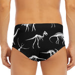 Black And White Dinosaur Fossil Print Men's Triangle Swim Briefs