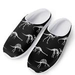 Black And White Dinosaur Fossil Print Mesh Casual Shoes