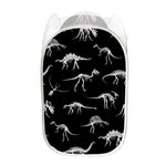 Black And White Dinosaur Fossil Print Mesh Laundry Hamper