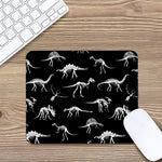 Black And White Dinosaur Fossil Print Mouse Pad