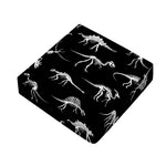 Black And White Dinosaur Fossil Print Outdoor Seat Cushion Cover