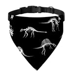 Black And White Dinosaur Fossil Print Over The Collar Dog Bandana