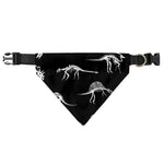 Black And White Dinosaur Fossil Print Over The Collar Dog Bandana