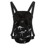 Black And White Dinosaur Fossil Print Pet Carrier Backpack