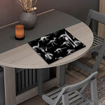 Black And White Dinosaur Fossil Print Placemat