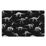 Black And White Dinosaur Fossil Print Polyester Doormat