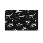 Black And White Dinosaur Fossil Print Polyester Flag