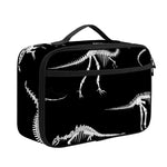 Black And White Dinosaur Fossil Print Portable Lunch Bag