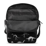 Black And White Dinosaur Fossil Print Rectangular Crossbody Bag