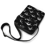 Black And White Dinosaur Fossil Print Rectangular Crossbody Bag