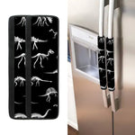 Black And White Dinosaur Fossil Print Refrigerator Handle Covers