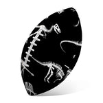 Black And White Dinosaur Fossil Print Rugby Ball