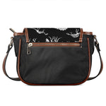 Black And White Dinosaur Fossil Print Saddle Bag