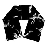 Black And White Dinosaur Fossil Print Scarf