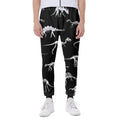 Black And White Dinosaur Fossil Print Joggers