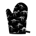Black And White Dinosaur Fossil Print Single Oven Mitt