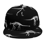 Black And White Dinosaur Fossil Print Snapback Cap