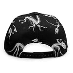 Black And White Dinosaur Fossil Print Snapback Cap