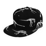 Black And White Dinosaur Fossil Print Snapback Cap
