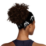 Black And White Dinosaur Fossil Print Sports Headband