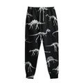 Black And White Dinosaur Fossil Print Sweatpants