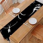 Black And White Dinosaur Fossil Print Table Runner
