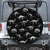 Black And White Dinosaur Fossil Print Tire Cover