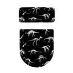 Black And White Dinosaur Fossil Print Toilet Lid And Tank Cover Set