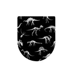 Black And White Dinosaur Fossil Print Toilet Lid Cover