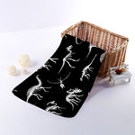 Black And White Dinosaur Fossil Print Towel