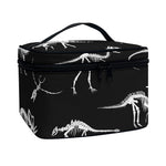 Black And White Dinosaur Fossil Print Travel Makeup Bag