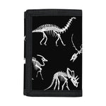 Black And White Dinosaur Fossil Print Trifold Wallet