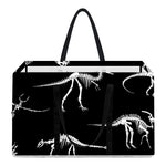 Black And White Dinosaur Fossil Print Utility Tote Bag