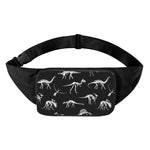 Black And White Dinosaur Fossil Print Waist Bag