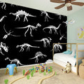 Black And White Dinosaur Fossil Print Wall Sticker