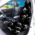 Black And White Dinosaur Fossil Print Waterproof Car Seat Cover