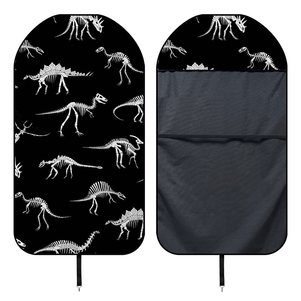 Black And White Dinosaur Fossil Print Waterproof Car Seat Cover