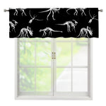 Black And White Dinosaur Fossil Print Window Valance
