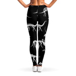 Black And White Dinosaur Fossil Print Women's Leggings