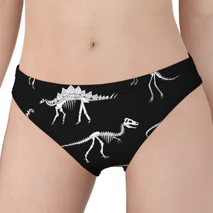 Black And White Dinosaur Fossil Print Women's Panties