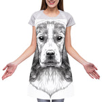 Black And White Drawing Beagle Print Adjustable Apron