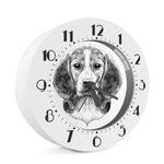 Black And White Drawing Beagle Print Alarm Clock