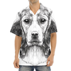 Black And White Drawing Beagle Print Aloha Shirt