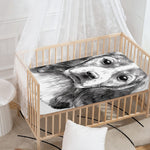 Black And White Drawing Beagle Print Baby Crib Sheet