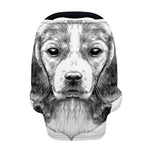 Black And White Drawing Beagle Print Baby Seat Cover