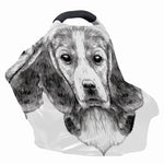Black And White Drawing Beagle Print Baby Seat Cover